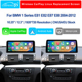 10.25" 12.3" Linux Touch Screen Wireless CarPlay Android Auto for BMW 1 Series 2004-2008