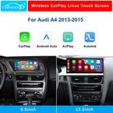 For Audi A4 Wireless CarPlay Android Auto Linux Touch Screen 2013-2015