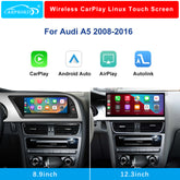 For Audi A5 Wireless CarPlay Android Auto Linux Touch Screen 2008-2016
