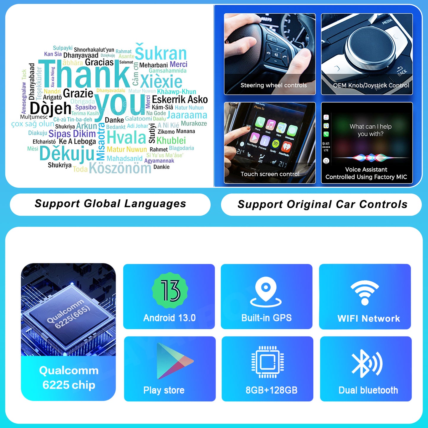 CarProKit Wireless Apple CarPlay Android Auto Mirroring Adapter Android 13.0 YouTube Netflix AI Box for 2016-2024 Cars with Factory Wired CarPlay