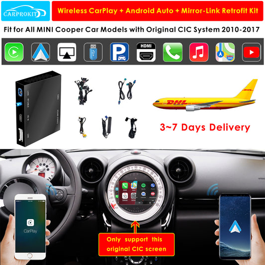 CarProKit Wireless CarPlay Android Auto Mirroring Retrofit Kit for MINI Cooper F54 F55 F56 F57 R58 R59 R60 R61 with CIC System 2010-2017