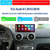 12.3" Linux Touch Screen Wireless CarPlay Android Auto for Audi A1 2012-2018