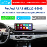 12.3" Linux Touch Screen Wireless CarPlay Android Auto for Audi A4 A5 MIB2 2016-2019