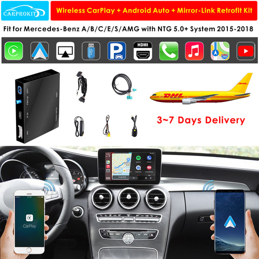 CarProKit Wireless CarPlay Android Auto Mirroring Retrofit Kit For Mercedes Benz A/B/C/E/S CLA CLS GLA GLC GLE GLS GLK ML AMG 2015-2018 NTG 5.0