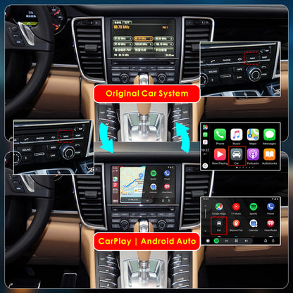 CarProKit Wireless CarPlay Android Auto Mirrorlink Retrofit Kit Fit for Porsche Cayenne Macan Cayman Panamera 911 PCM 3.0 / 3.1 / 4.0 / CDR 2008-2018