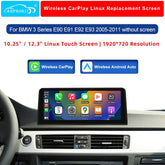 For BMW 3 E90 E91 E92 E93 Wireless CarPlay Android Auto Linux Screen