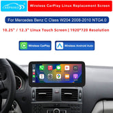 For Benz C W204 NTG 4.0 Wireless CarPlay Android Auto Linux Screen