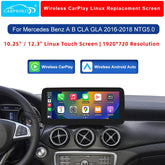For Benz A/B/CLA/GLA NTG5.0 Wireless CarPlay Android Auto Linux Screen
