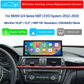 For BMW 3/4 Series NBT EVO 2012-2019 Wireless CarPlay Android Auto Linux Touch Screen