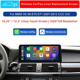 For BMW X5 X6 CCC CIC Wireless CarPlay Android Auto Linux Touch Screen