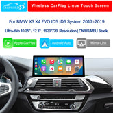 For BMW X3 X4 EVO ID5 ID6 2016-2019 Wireless CarPlay Android Auto Linux Touch Screen