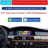 For BMW 5 Series CCC CIC Wireless CarPlay Android Auto Linux Screen