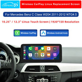 For Benz C W204 NTG 4.5 Wireless CarPlay Android Auto Linux Screen