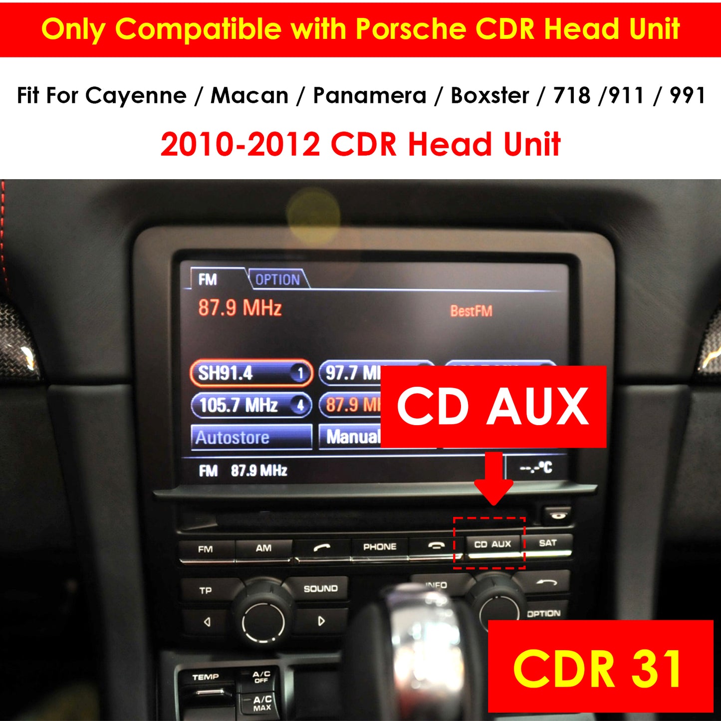 Joyeauto Wireless CarPlay Android Auto Mirrorlink Retrofit Kit Fit for Porsche Cayenne Macan Cayman Panamera 911 PCM 3.0 / 3.1 / 4.0 / CDR 2008-2018