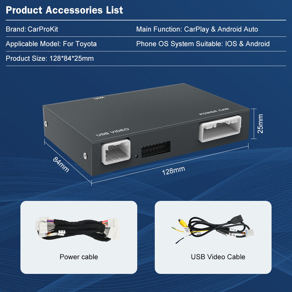 CarProKit Wireless CarPlay Android Auto Mirroring Nachrüstsatz für Toyota Highlander Prius RAV4 Corolla Sienna Carmy Avalon Touch2 &amp; Entune2 System