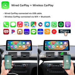 10.25" 12.3" Linux Touch Screen Wireless CarPlay Android Auto for BMW 1 Series 2004-2008