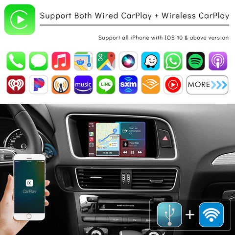 CarProKit for Audi A4 A5 S4 S5 RS4 RS5 Q5 B8 MMI 3G 2010-2019 Wireless Apple CarPlay Android Auto Retrofit Kit