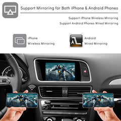 CarProKit Wireless CarPlay Android Auto AirPlay USB Mirroring YouTube Nachrüstmodul-Kit Passend für Audi A4 A5 S4 S5 RS4 RS5 Q5 B8 MMI 3G+ 2010–2019 