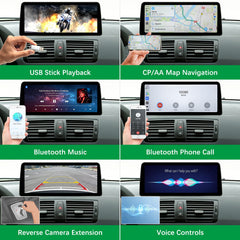 10.25" 12.3" Linux Touch Screen Wireless CarPlay Android Auto for BMW 1 Series 2004-2008