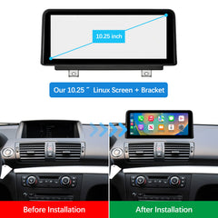 10.25" 12.3" Linux Touch Screen Wireless CarPlay Android Auto for BMW 1 Series 2004-2008