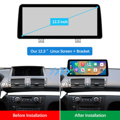 10.25" 12.3" Linux Touch Screen Wireless CarPlay Android Auto for BMW 1 Series 2004-2008