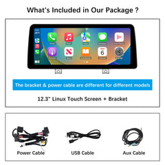 10.25" 12.3" Linux Touch Screen Wireless CarPlay Android Auto for BMW 1 Series 2004-2008