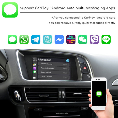 CarProKit for Audi A4 A5 S4 S5 RS4 RS5 Q5 B8 MMI 3G 2010-2019 Wireless Apple CarPlay Android Auto Retrofit Kit