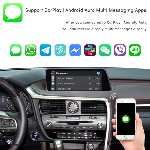 CarProKit for Lexus Wireless CarPlay Android Auto Retrofit Kit Support Lexus ES IS GS LS NX LX UX RC LC CT 2014-2020 | RX 2016-2020