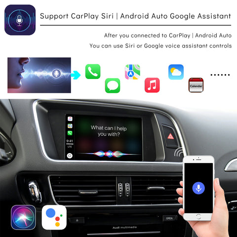 CarProKit for Audi A4 A5 S4 S5 RS4 RS5 Q5 B8 MMI 3G 2010-2019 Wireless Apple CarPlay Android Auto Retrofit Kit