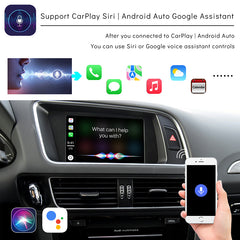 CarProKit Wireless CarPlay Android Auto AirPlay USB Mirroring YouTube Nachrüstmodul-Kit Passend für Audi A4 A5 S4 S5 RS4 RS5 Q5 B8 MMI 3G+ 2010–2019 