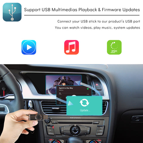 CarProkit for Audi A4 A5 S4 S5 Q5 B8 Symphony Concert Radio 2009-2019 Wireless Apple CarPlay Android Auto Retrofit Kit