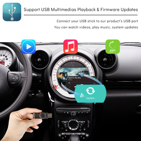 CarProKit for MINI Cooper Wireless CarPlay Android Auto Mirroring Retrofit Kit Support F54 F55 F56 F57 R58 R59 R60 R61 CIC System 2010-2017