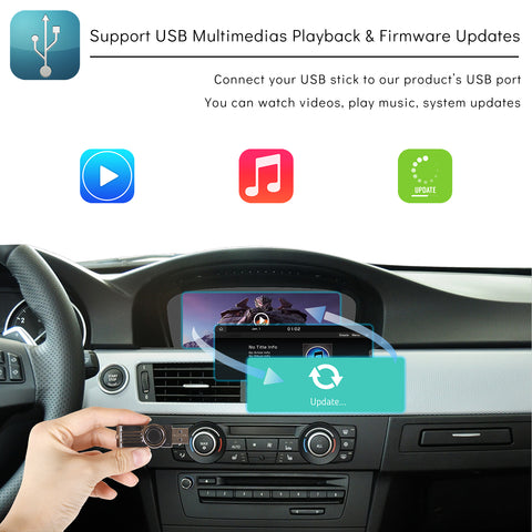 CarProKit for BMW Wireless CarPlay Android Auto Retrofit Kit + Backup Camera Support BMW 1/2/3/4/5/6/7 Series X1-X7 CIC | NBT System 2009-2016