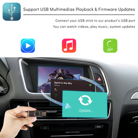 CarProKit for Audi A4 A5 S4 S5 RS4 RS5 Q5 B8 MMI 3G 2010-2019 Wireless Apple CarPlay Android Auto Retrofit Kit