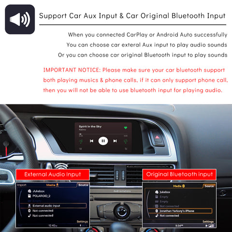 CarProkit for Audi A4 A5 S4 S5 Q5 B8 Symphony Concert Radio 2009-2019 Wireless Apple CarPlay Android Auto Retrofit Kit