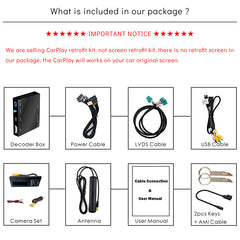CarProKit for Audi A3 A4 A5 A6 A7 A8 Q3 Q5 Q7 2010-2019 Wireless Apple CarPlay Android Auto Retrofit Kit + Backup Camera