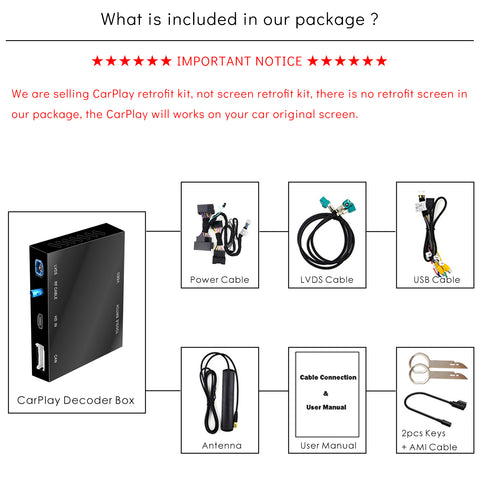 CarProKit for Audi A4 A5 S4 S5 RS4 RS5 Q5 B8 MMI 3G 2010-2019 Wireless Apple CarPlay Android Auto Retrofit Kit