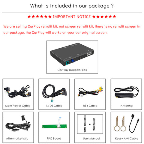 CarProkit for Audi A4 A5 S4 S5 Q5 B8 Symphony Concert Radio 2009-2019 Wireless Apple CarPlay Android Auto Retrofit Kit