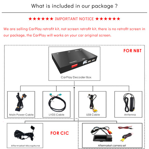 CarProKit for BMW Wireless CarPlay Android Auto Retrofit Kit + Backup Camera Support BMW 1/2/3/4/5/6/7 Series X1-X7 CIC | NBT System 2009-2016