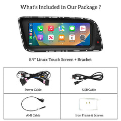 For Audi Q5 Wireless CarPlay Android Auto Linux Touch Screen 2009-2017