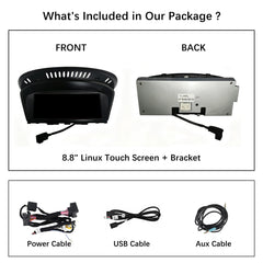 For BMW 3 Series CCC CIC 2005-2011 Wireless CarPlay Android Auto Linux Touch Screen