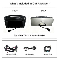 For BMW 5 Series CCC CIC 2005-2010 Wireless CarPlay Android Auto Linux Touch Screen