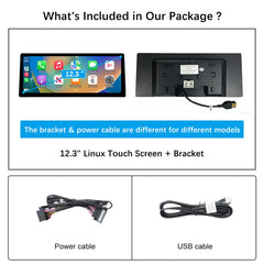 For BMW 3/5 Series CCC CIC Wireless CarPlay Android Auto 12.3" Linux Screen