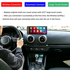 For Audi A3 Wireless CarPlay Android Auto Linux Touch Screen 2014-2019