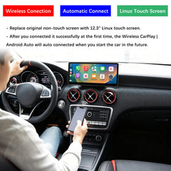 For Mercedes-Benz A/B/CLA/GLA NTG 5.0 2016-2018 Wireless CarPlay Android Auto Linux Touch Screen
