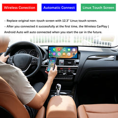 For BMW X3 X4 CIC NBT 2011-2016 Wireless CarPlay Android Auto Linux Touch Screen