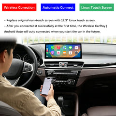 For BMW X1 CIC NBT 2009-2018 Wireless CarPlay Android Auto Linux Touch Screen