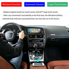 For Audi A4 Wireless CarPlay Android Auto Linux Touch Screen 2013-2015