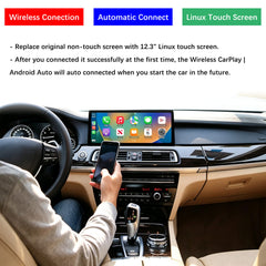 For BMW 7 Series CIC NBT 2008-2015 Wireless CarPlay Android Auto Linux Touch Screen