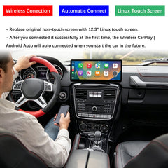 For Mercedes-Benz G Class NTG 4.5/4.7/5.0 2013-2018 Wireless CarPlay Android Auto Linux Touch Screen